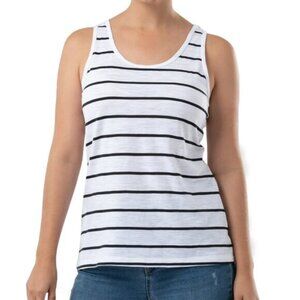 Time and Tru Women's Plus  Slub White & Black Striped Tank Top, size XXL 20 NWOT